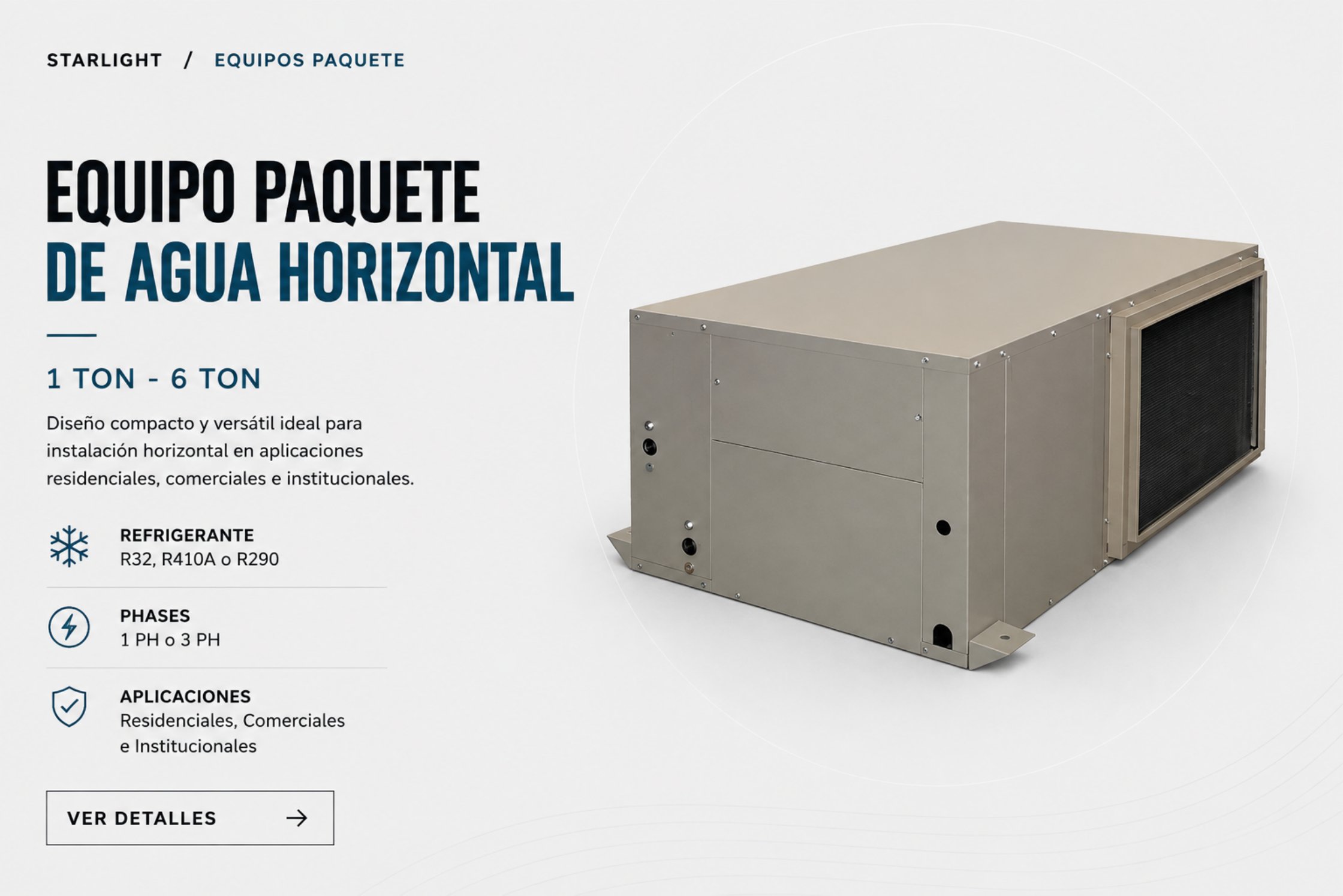 Equipo Paquete de Agua Horizontal — 1 TON - 6 TON · STARLIGHT