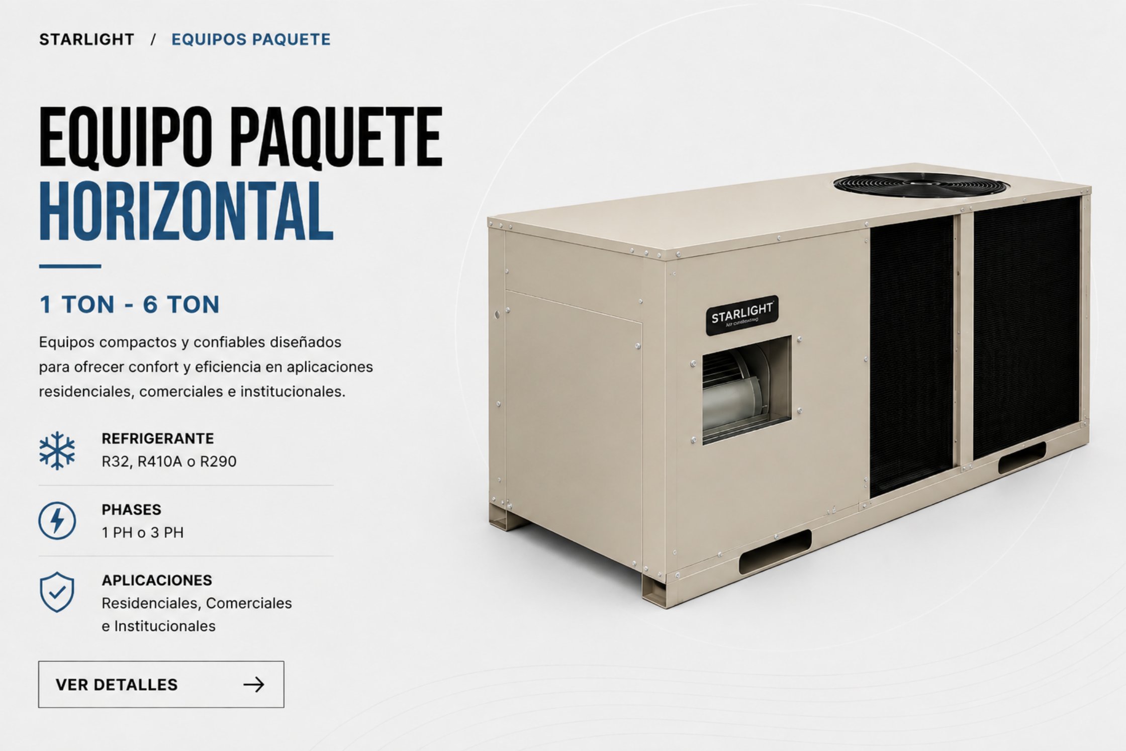 Equipo Paquete Horizontal — 1 TON - 6 TON · STARLIGHT