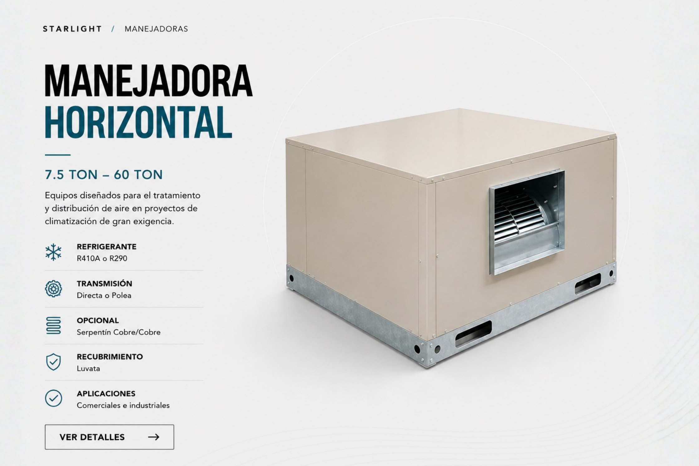 Manejadora Horizontal — 7.5 TON - 60 TON · STARLIGHT