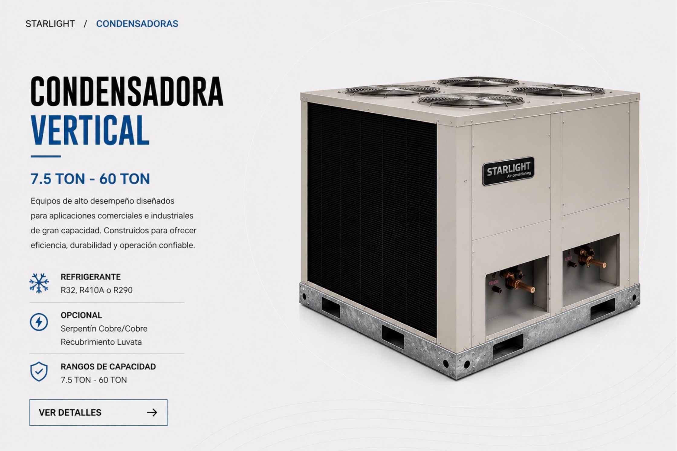 Condensadora Vertical — 7.5 TON - 60 TON · STARLIGHT
